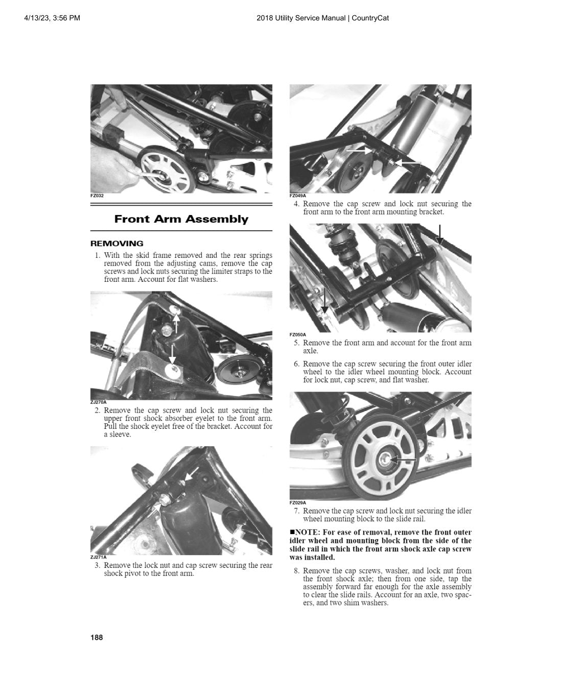 Arctic Cat Utility Snowmobile 2018 service manual - page 189