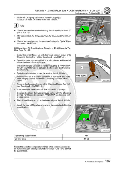 Volkswagen Golf 2013-2015 service manual - page 193