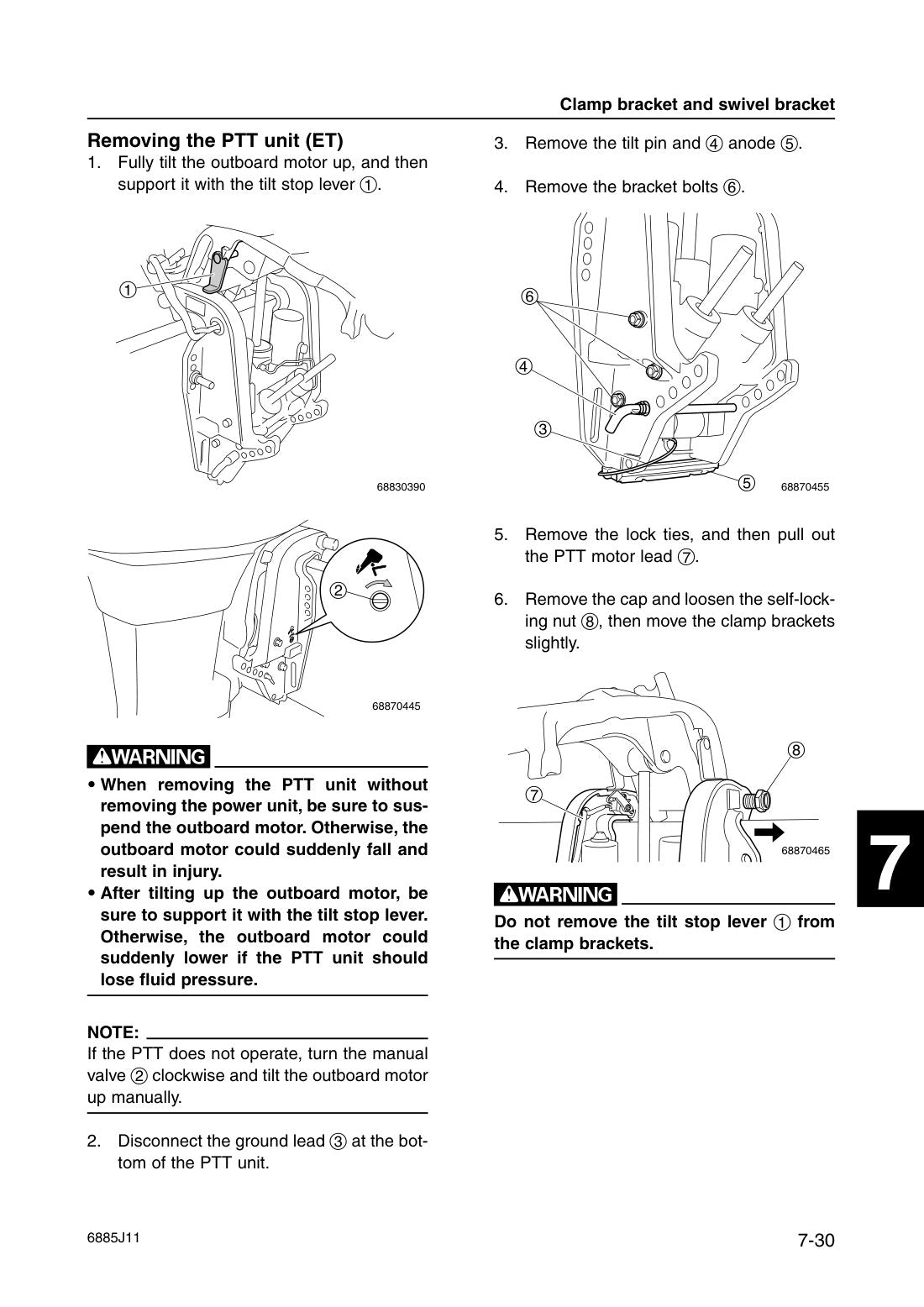 Yamaha 55D 75A 85A Outboard service manual - page 193