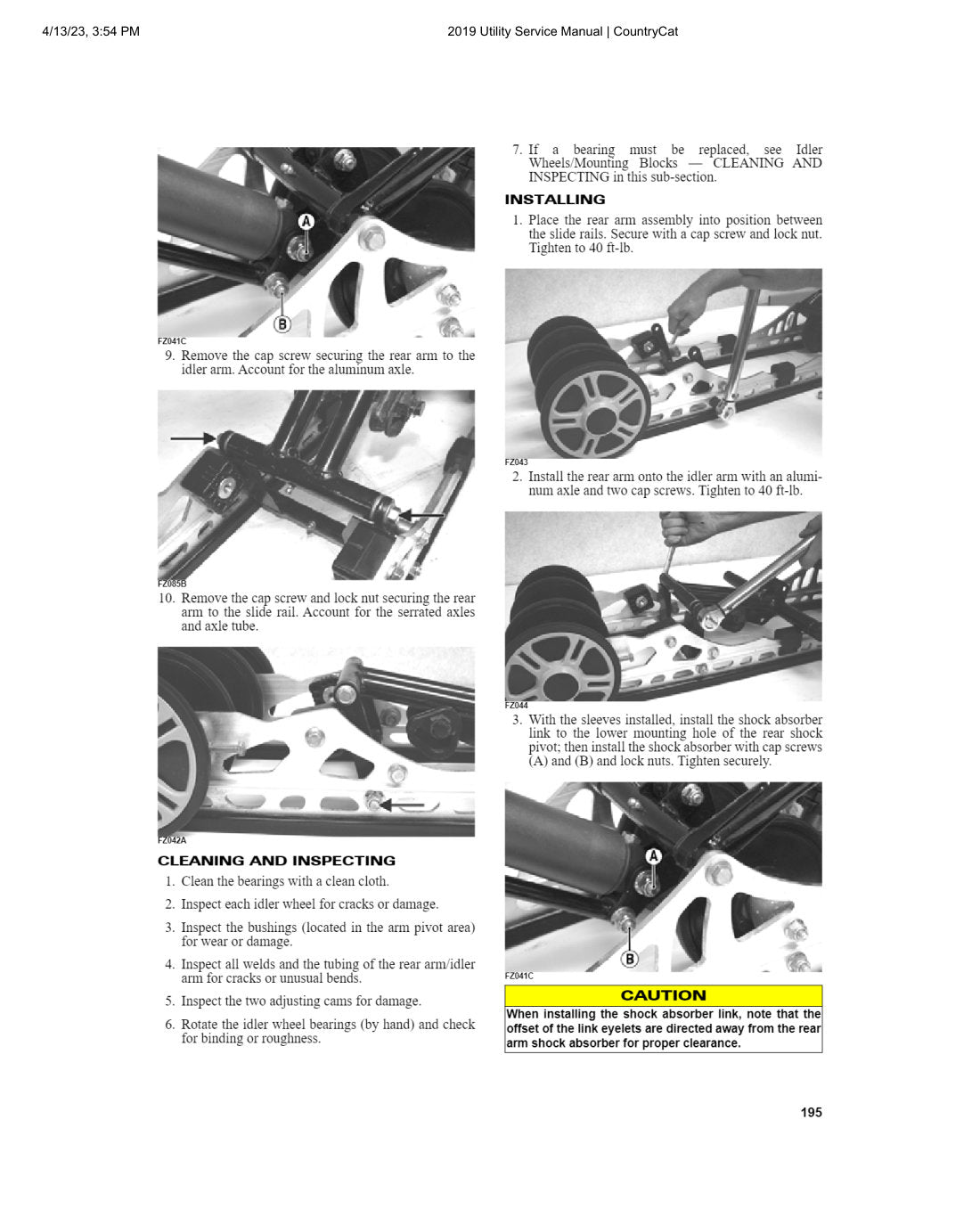 Arctic Cat Utility Snowmobile 2019 service manual - page 196
