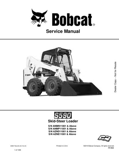 Bobcat S590 Skid Steer Loader Service Manual PDF