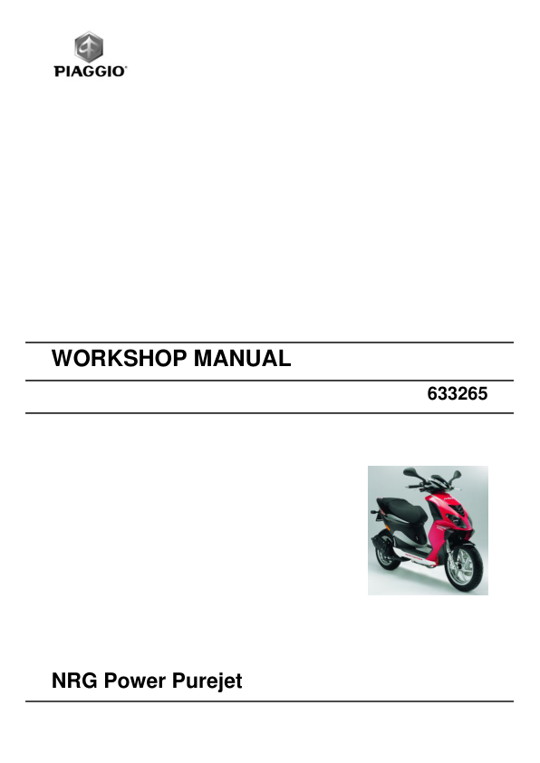 Manuel d’entretien du scooter Vespa NRG Power Purejet PDF | 2007–2010