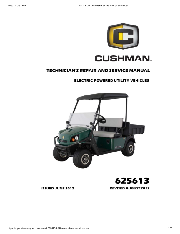 EZGO Hauler 1200X Golf Car Service Manual PDF | 2013-2016