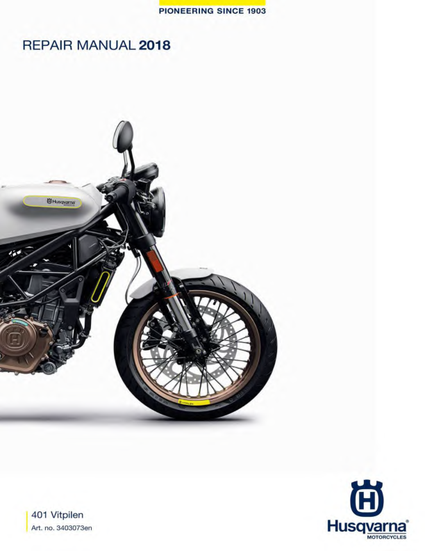 Husqvarna Vitpilen 401 Motorcycle Service Manual PDF | 2018-2022