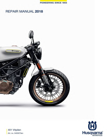 Husqvarna Vitpilen 401 Motorcycle Service Manual PDF | 2018-2022