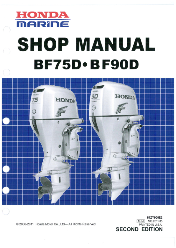 Manuel d’entretien des moteurs hors-bord Honda BF75D BF90D PDF | 2006-2011