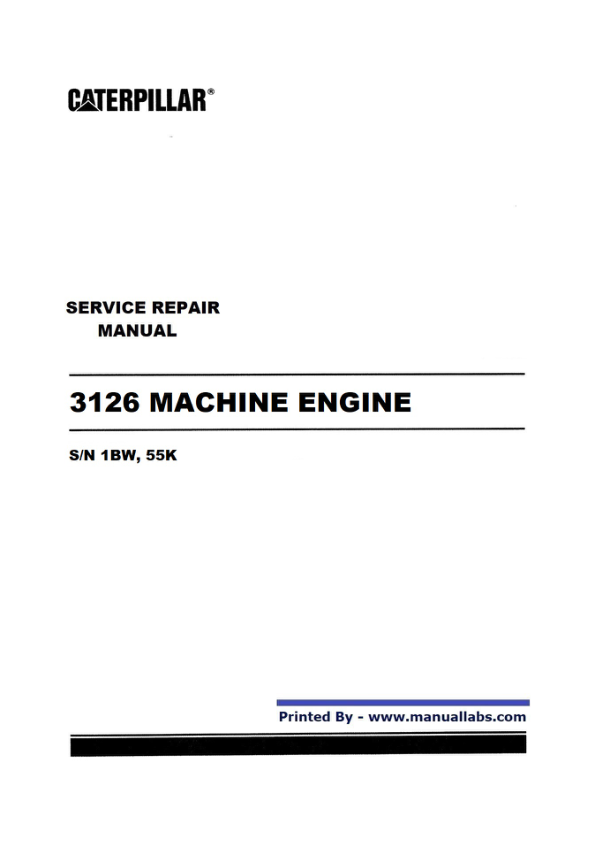 Caterpillar 3126 Machine Engine Service Manual PDF