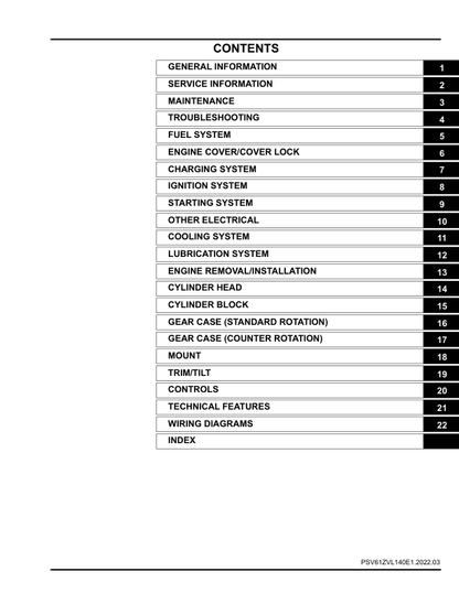 Manuale di servizio fuoribordo Honda BF200D BF225D BF250D