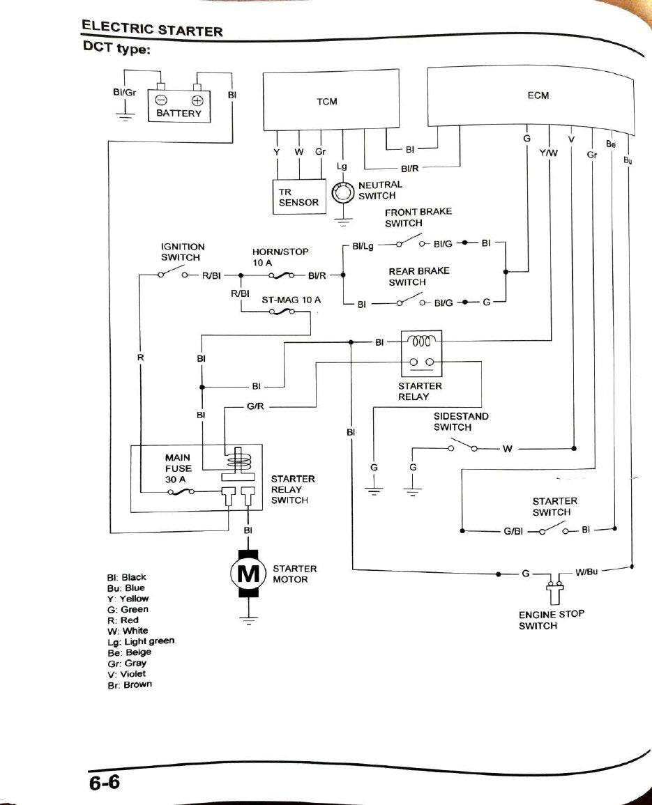 Rebel 1100 DCT electric starter circuit diagram