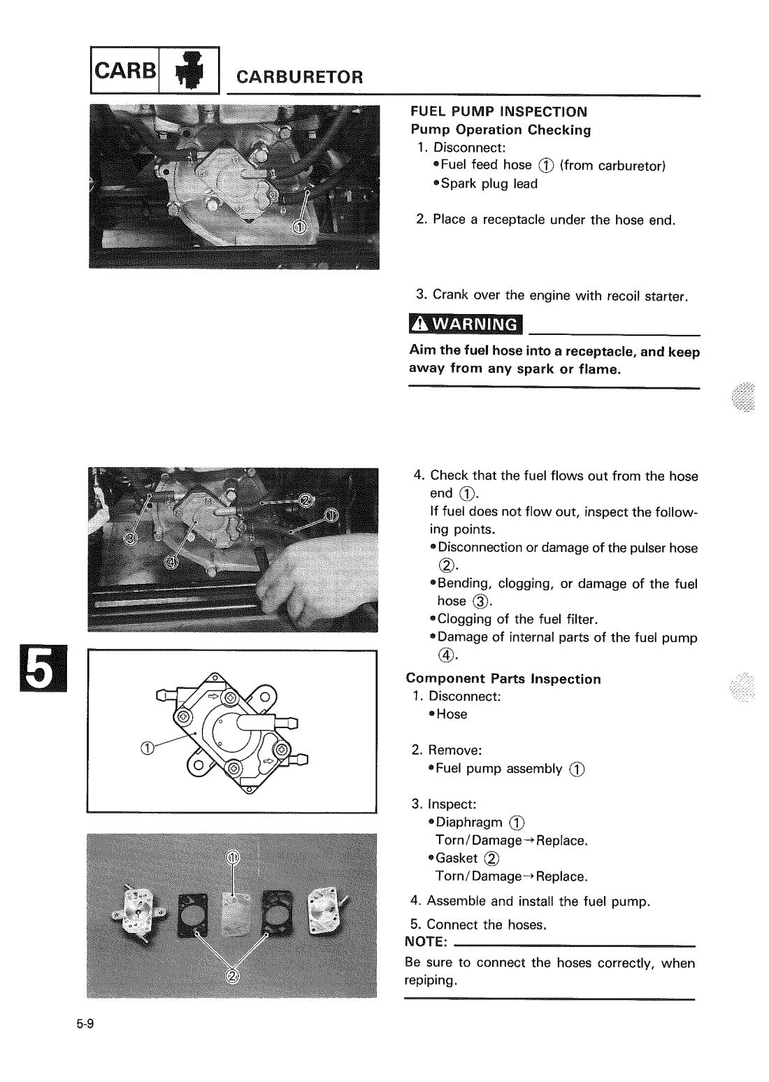 Yamaha YS524 Snow Thrower 1989 service manual - page 206