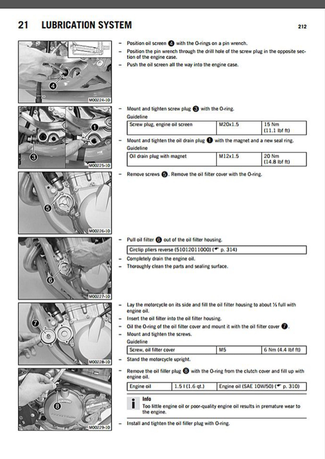 KTM 450 500 EXC-F 2015 service manual - page 214