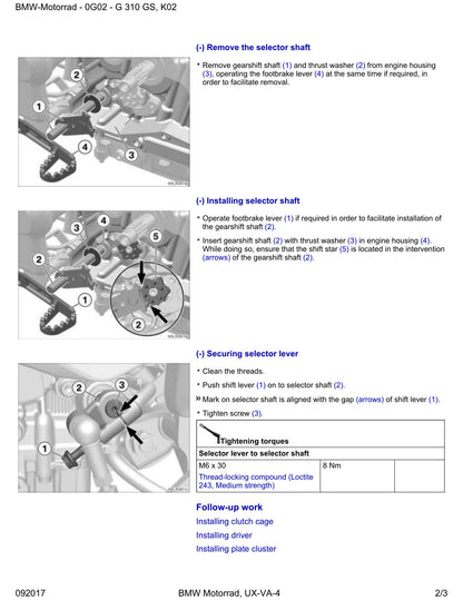 BMW G 310 GS service manual - page 230