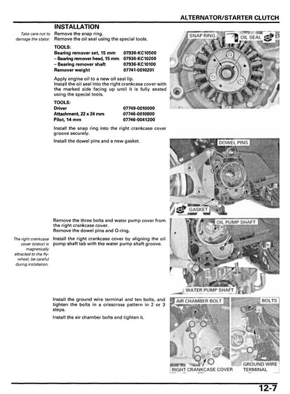 SH150i alternator and starter clutch installation