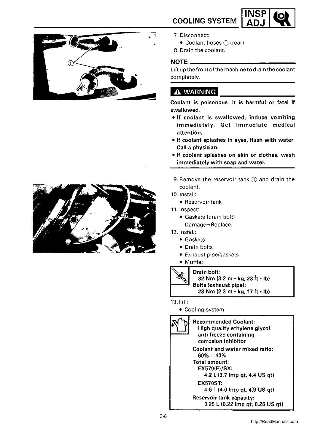 Yamaha Exciter II 570 service manual - page 237