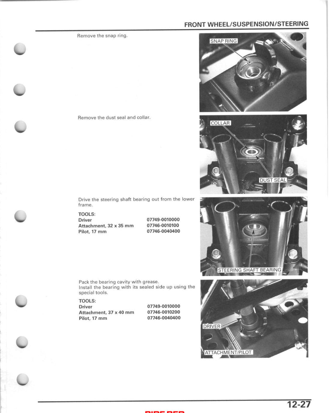 Honda Recon TRX250TE TRX250TM ATV Service Manual 2005-2011 - page 255