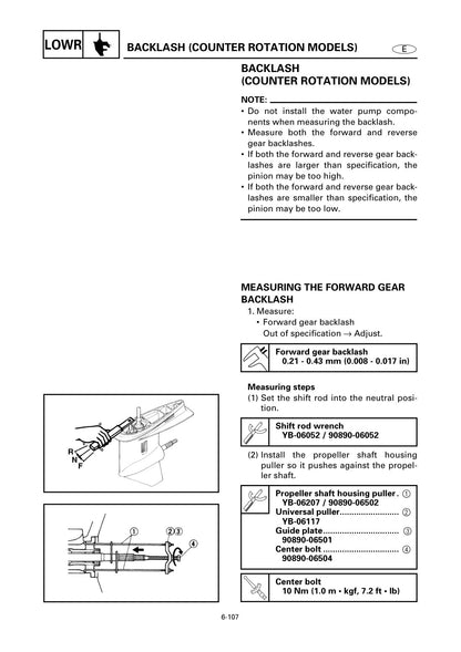 Yamaha 150 200 HP Outboard 1999 service manual - page 258