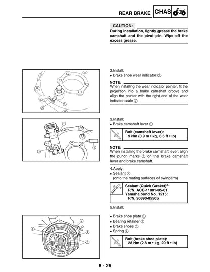 Yamaha Kodiak 400 YFM400FAR 2002 service manual - page 283