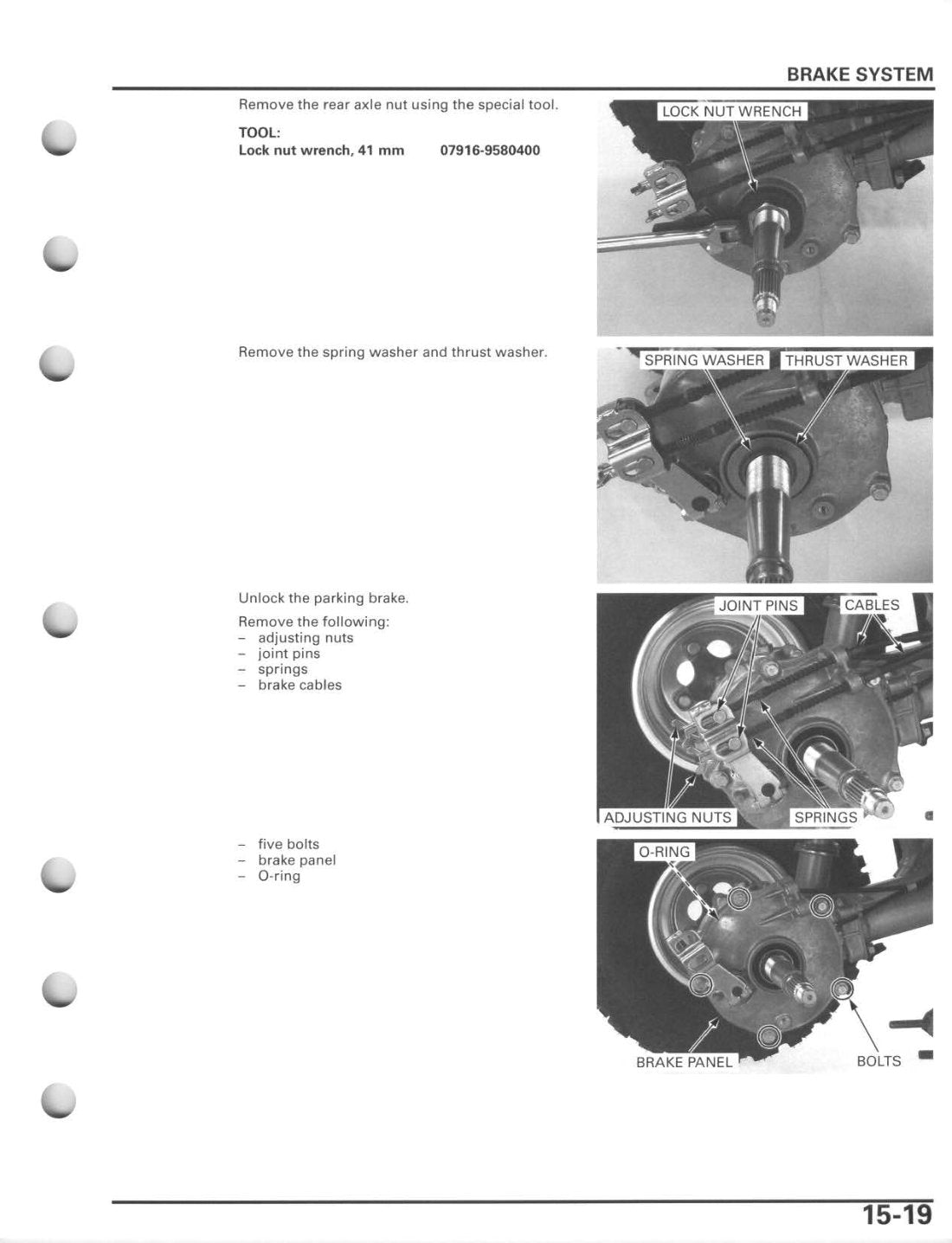 Honda Sportrax TRX250EX TRX250X ATV Service Manual 2006-2011 - page 285