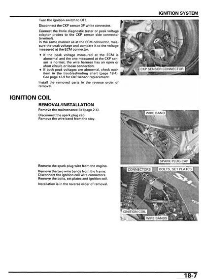 SH150i ignition coil and CKP sensor test