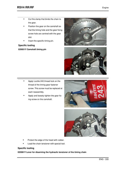 Aprilia RSV4 RR RF 2015 service manual - page 335