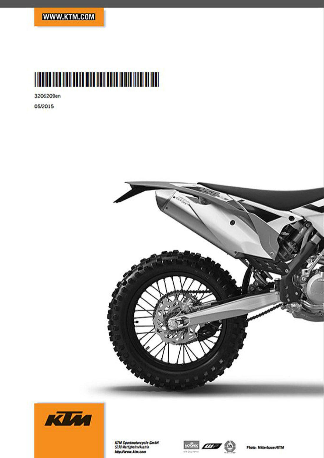 KTM 450 500 EXC-F 2015 service manual - page 336