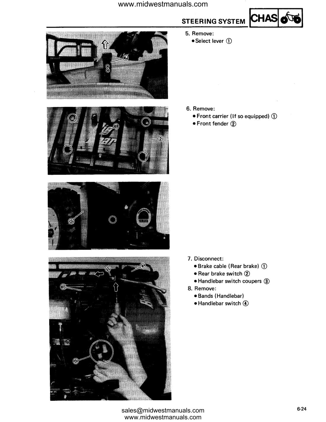 Yamaha Big Bear 350 YFM350FW service manual - page 344
