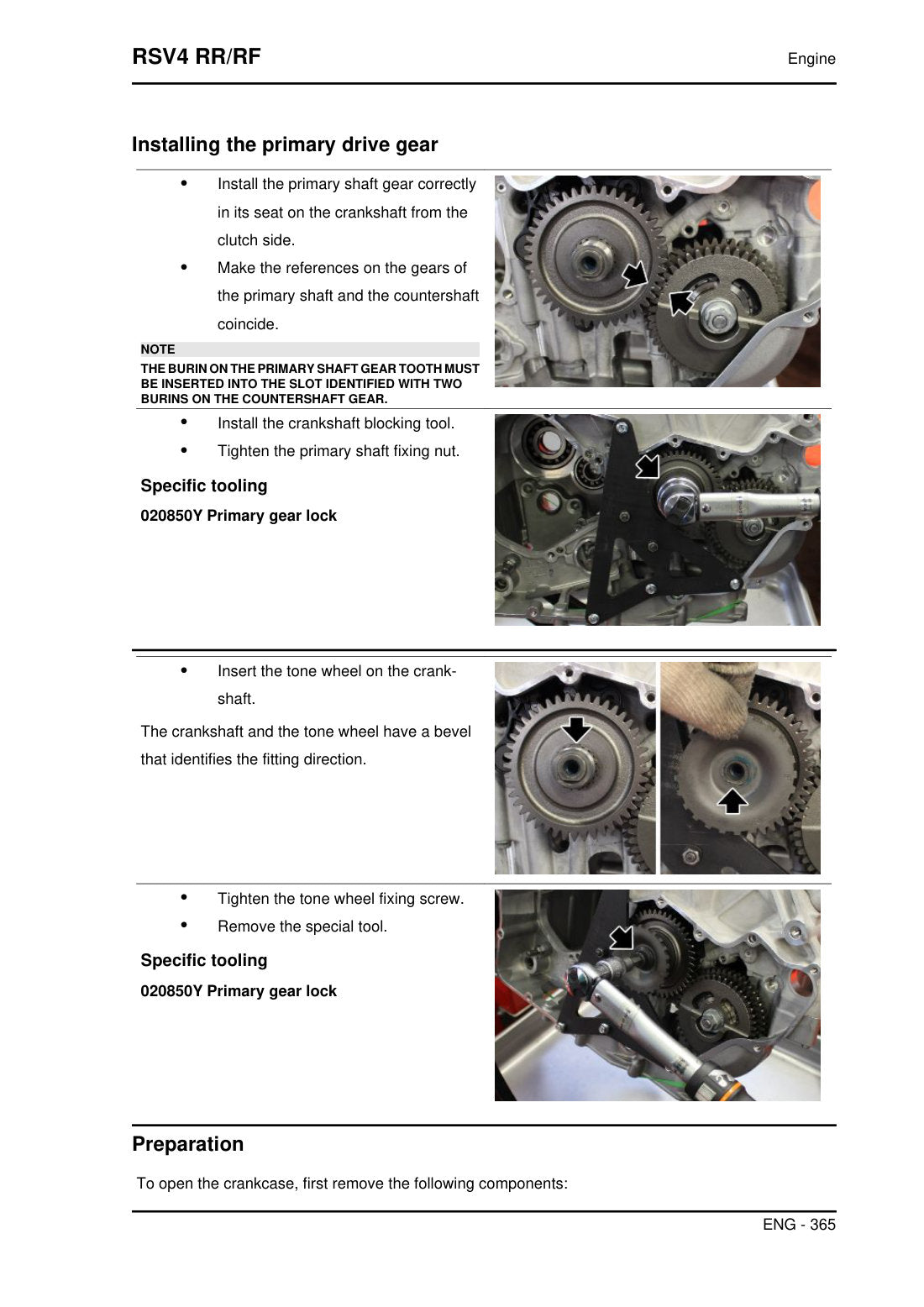 Aprilia RSV4 RR RF 2015 service manual - page 365
