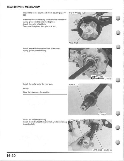 Honda Foreman 450 1998-2004 service manual - page 368