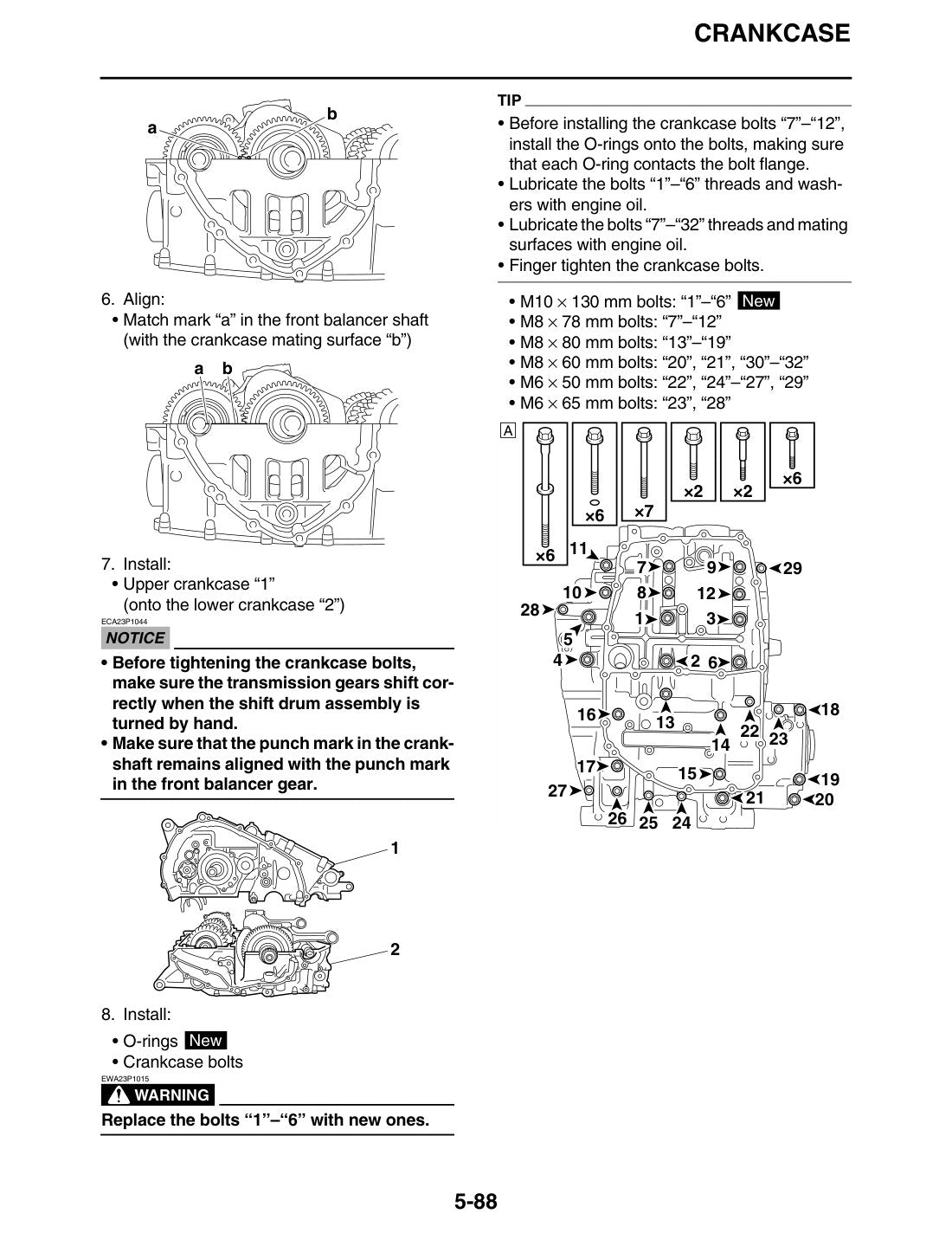 Super Tenere crankcase bolt tightening sequence