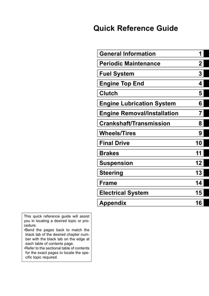 Manuale di servizio moto Kawasaki KLX110 | 2009-2016