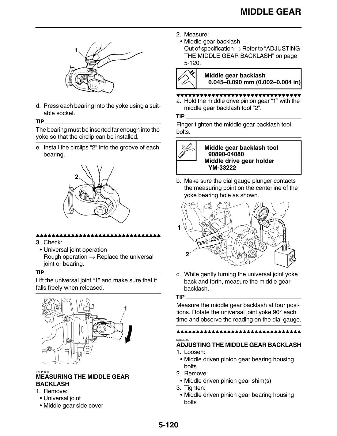 Super Tenere middle gear backlash adjustment
