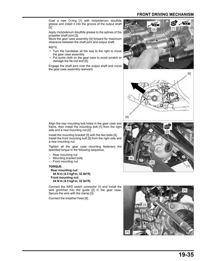 Honda Foreman 500 TRX500FM FE FPM FPE ATV Service Manual 2012 - page 424