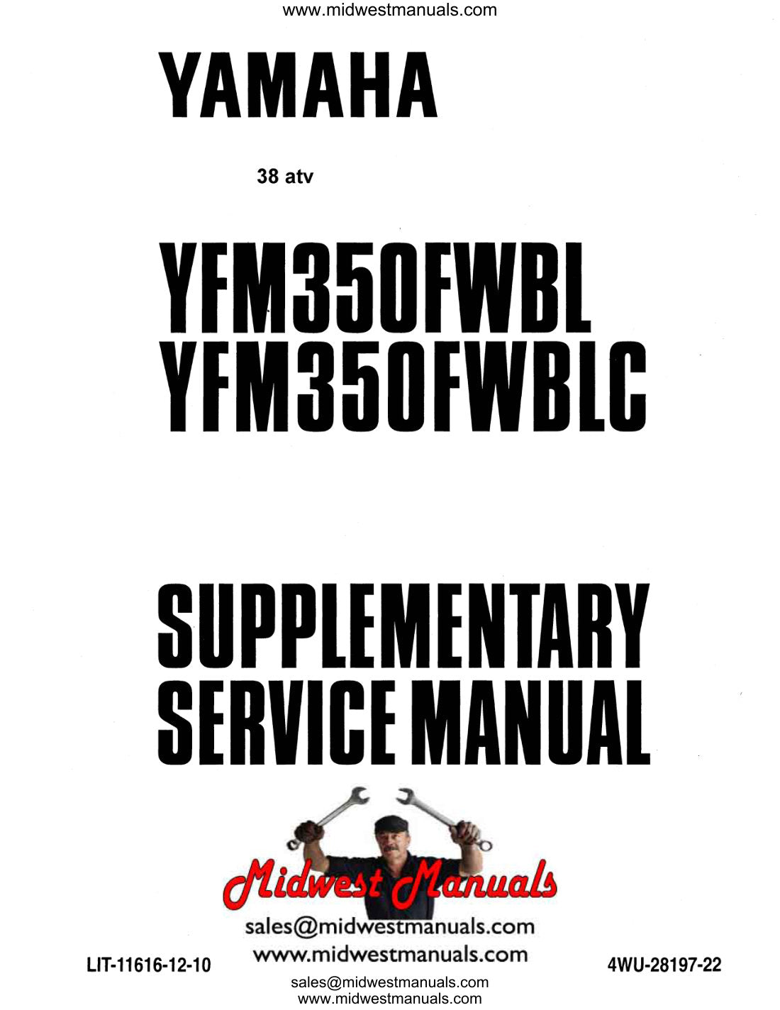 Yamaha Big Bear 350 YFM350FW service manual - page 436