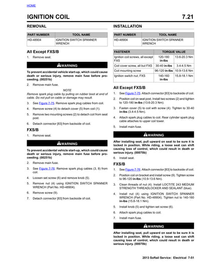 2013 Harley-Davidson Softail Service & Electrical Diagnostic Manual - page 483