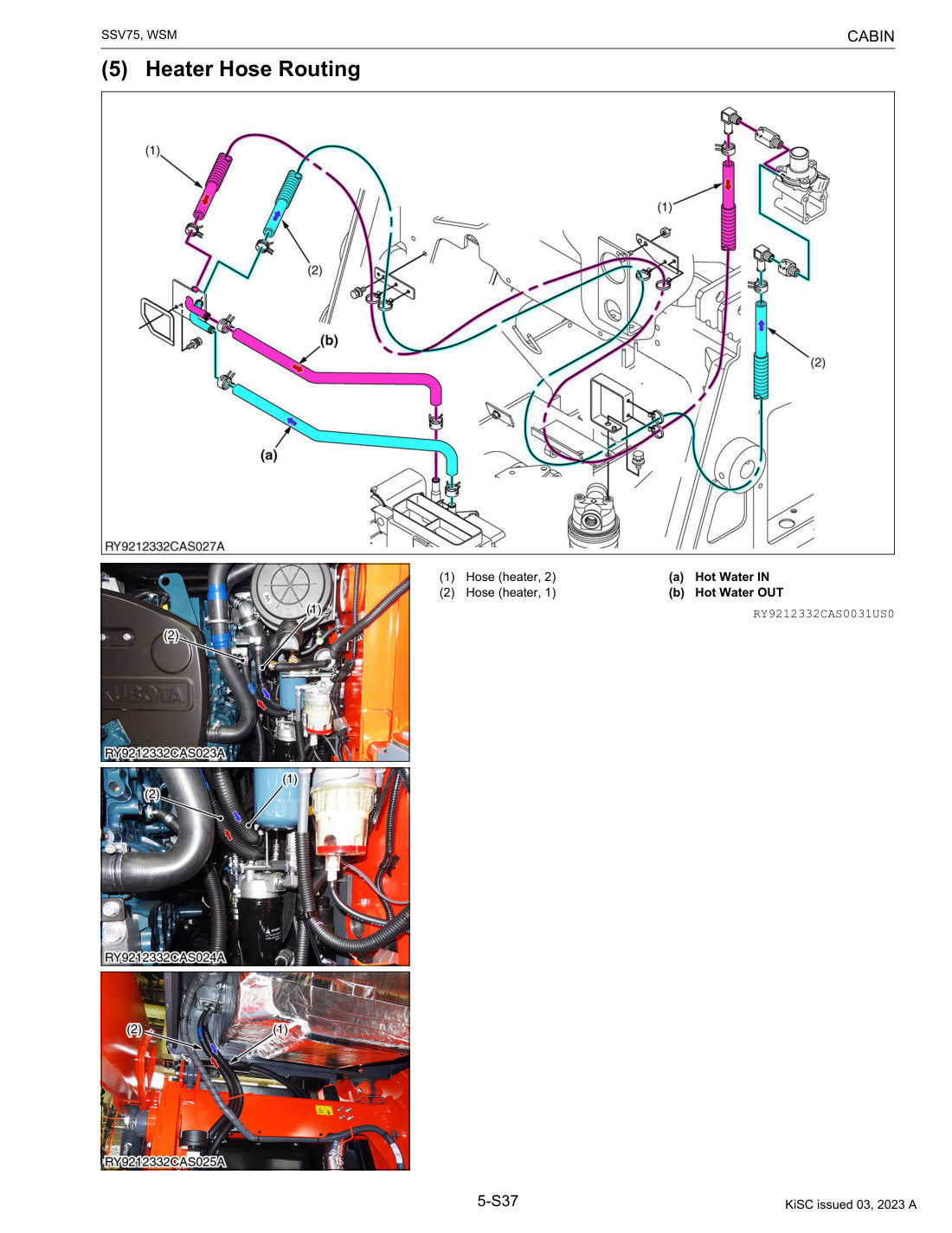 SSV75 heater hose routing