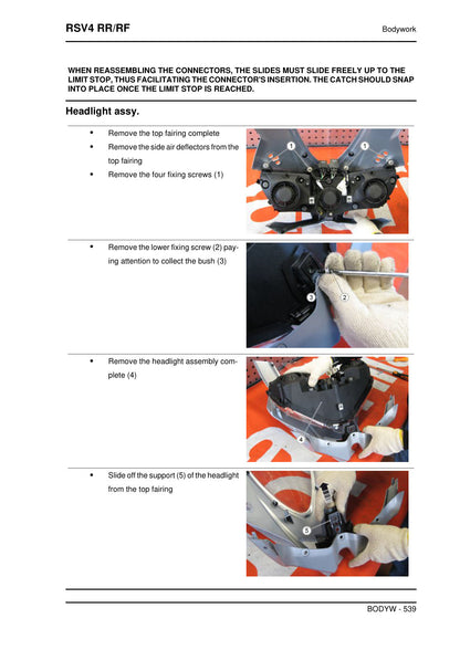 Aprilia RSV4 RR RF 2015 service manual - page 539