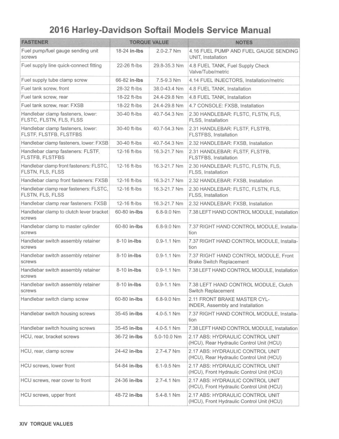 2016 Harley-Davidson Softail Motorcycle Service Manual - page 576