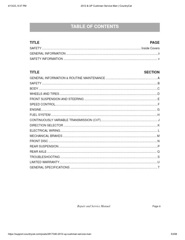 EZGO REFRESHER 1200 Golf Car Service Manual PDF | 2013-2016