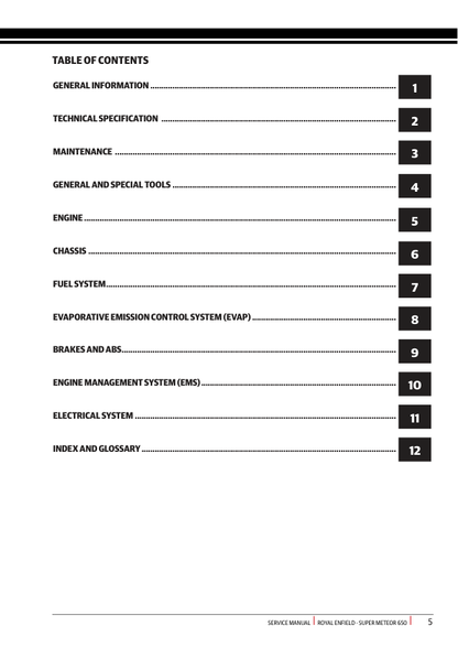 Manual de servicio de la motocicleta Royal Enfield Super Meteor 650 BS VI | 2022-2026