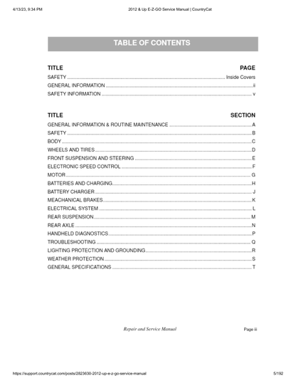 EZGO Express L4 S4 Golf Car Service Manual PDF | 2012-2015