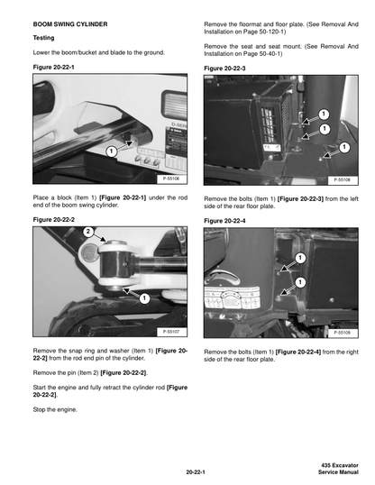 Manuale di servizio mini escavatore Bobcat 435