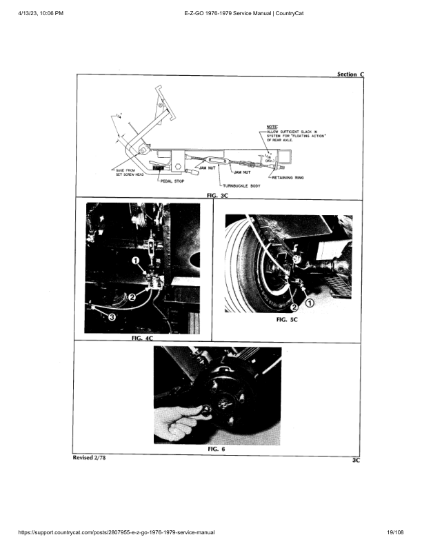 EZGO GX-444 Gas Golf Car Service Manual PDF | 1976-1979