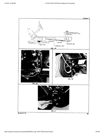 EZGO GX-444 Gas Golf Car Service Manual PDF | 1976-1979