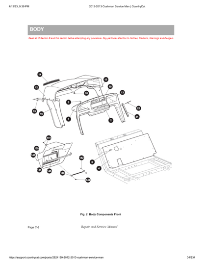 Cushman Shuttle Refresher 2000 Golf Cart Service Manual PDF | 2012-2013