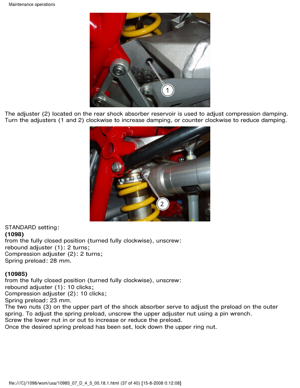 Manual de servicio de motocicleta Ducati 1098S Superbike | 2007-2012