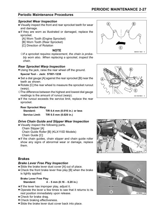 Manuale di servizio moto Kawasaki KLX110 | 2009-2016