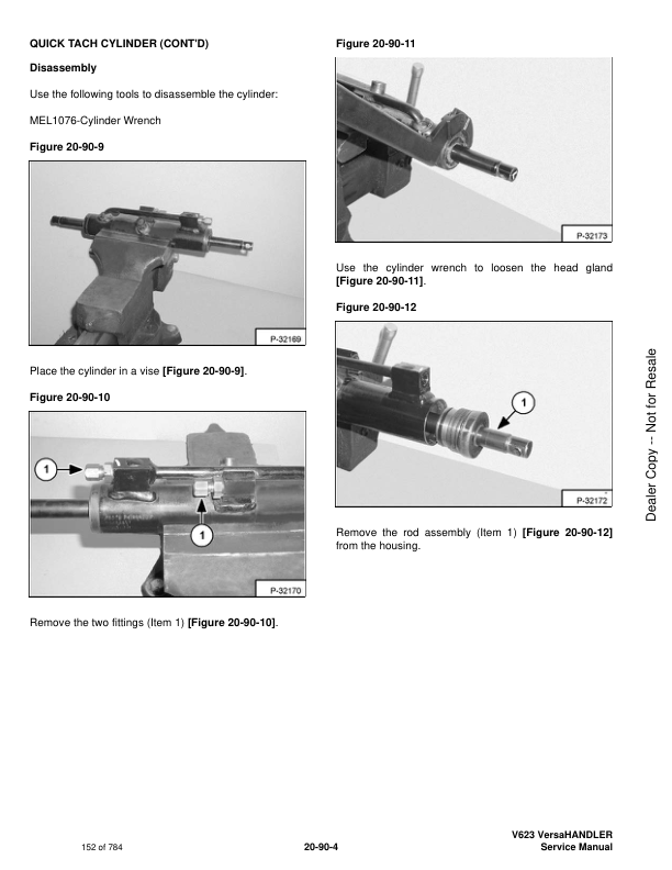 Manual de servicio de manipulador telescópico Bobcat V623