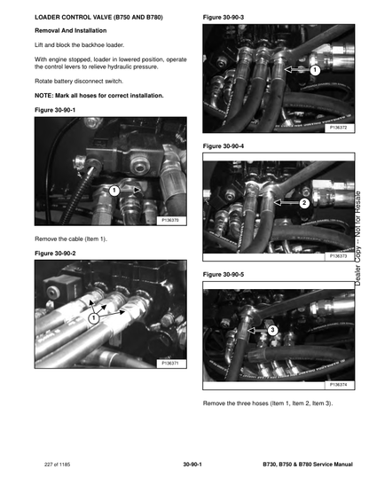 Manual de servicio de retroexcavadora Bobcat B730 B750 B780