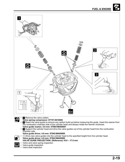 Manual de servicio de motocicleta Honda CB190R CBF 190 WH | 2016–2019