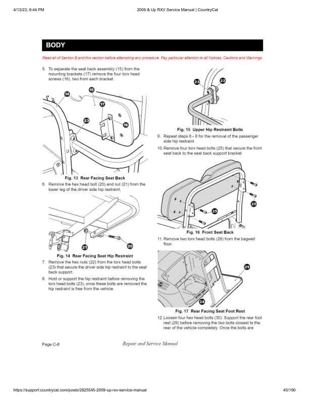 EZGO RXV Golf Car Rxv Freedom Rxv Shuttle 2+2 Service Manual PDF | 2009-2013